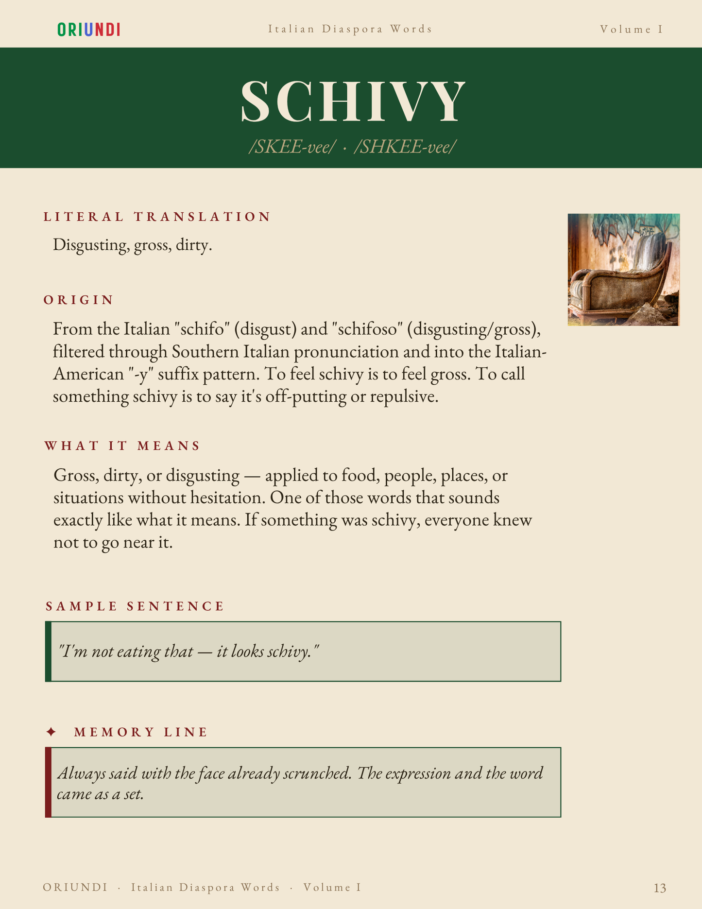 Italian Diaspora Words: Volume I